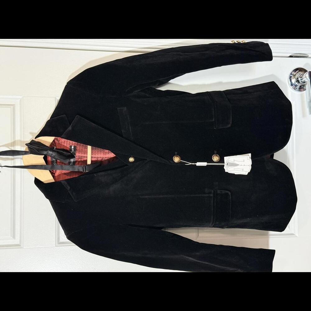 YuanLu Boys Suits 4Piece Set of Jacket Pants for Kids Size 10 Black Velvet